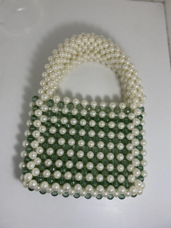 Pearl & Emerald Green Beaded Handbag