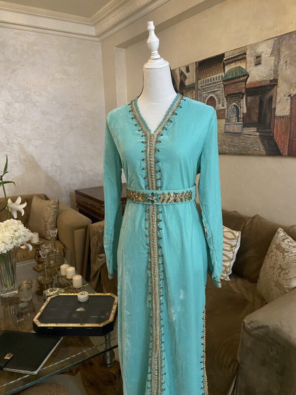 Turquoise Dream Embroidered Kaftan